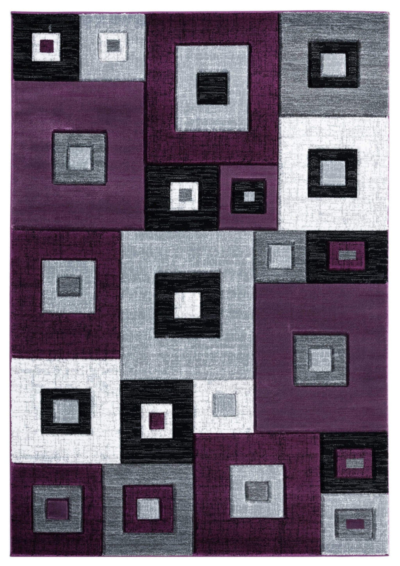 Carpets New Carpet - 94" x 126" x 0.53" Plum Olefin/Polypropylene Area Rug HomeRoots