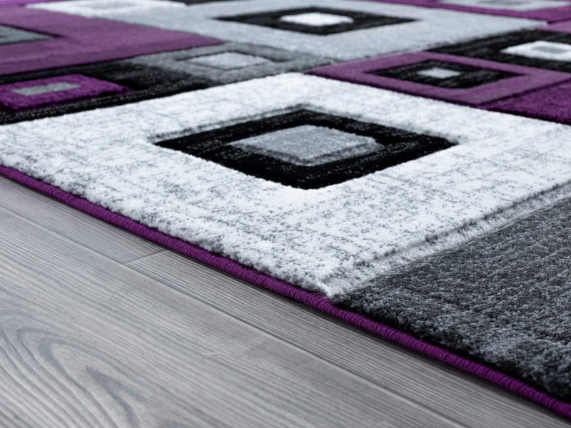 Carpets New Carpet - 94" x 126" x 0.53" Plum Olefin/Polypropylene Area Rug HomeRoots