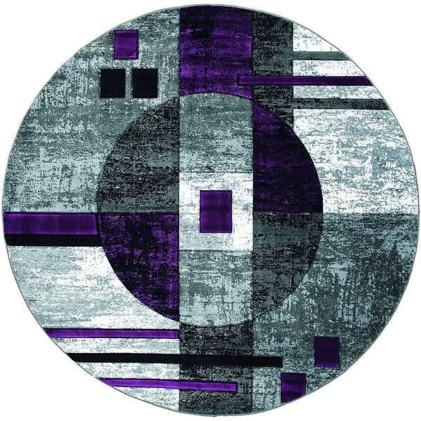 Carpets Round Carpet - 6 x 90" x 0.5" Plum Olefin/Polypropylene Round Rug HomeRoots
