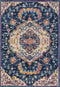 Carpets Round Carpet 94" x 94" x 0.35" Midnight Blue Olefin/Frieze Round Rug 6426 HomeRoots