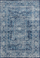 Carpets Round Carpet 94" x 94" x 0.35" Midnight Blue Olefin/Frieze Round Rug 6475 HomeRoots