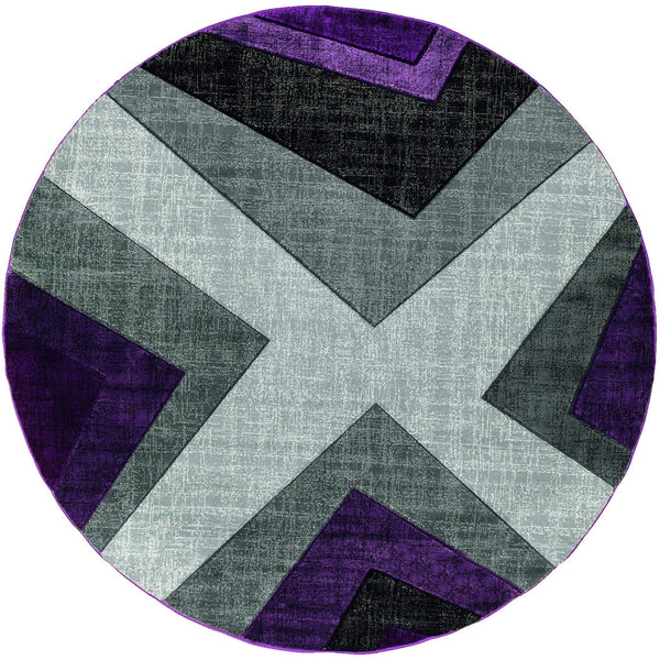 Carpets Round Carpet - 94" x 94" x 0.5" Plum Olefin/Polypropylene Round Rug HomeRoots