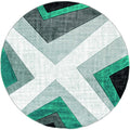 Carpets Round Carpet - 94" x 94" x 0.5" Turquoise Olefin/Polypropylene Round Rug HomeRoots