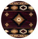 Carpets Round Carpet - 94" x 94" x 0.53" Burgundy Olefin/Polypropylene Round Rug HomeRoots