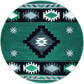 Carpets Round Carpet 94" x 94" x 0.53" Turquoise Olefin/Polypropylene Round Rug 7295 HomeRoots