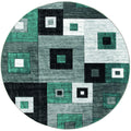 Carpets Round Carpet - 94" x 94" x 0.53" Turquoise Olefin/Polypropylene Round Rug HomeRoots