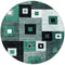 Carpets Round Carpet - 94" x 94" x 0.53" Turquoise Olefin/Polypropylene Round Rug HomeRoots