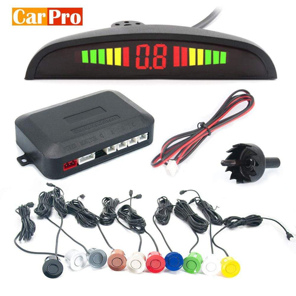 CarPro Parking Sensor Auto Parktronic Kit LED Display Auto Parking Radar with 4 Sensors  Reverse Backup Monitor Detector System AExp