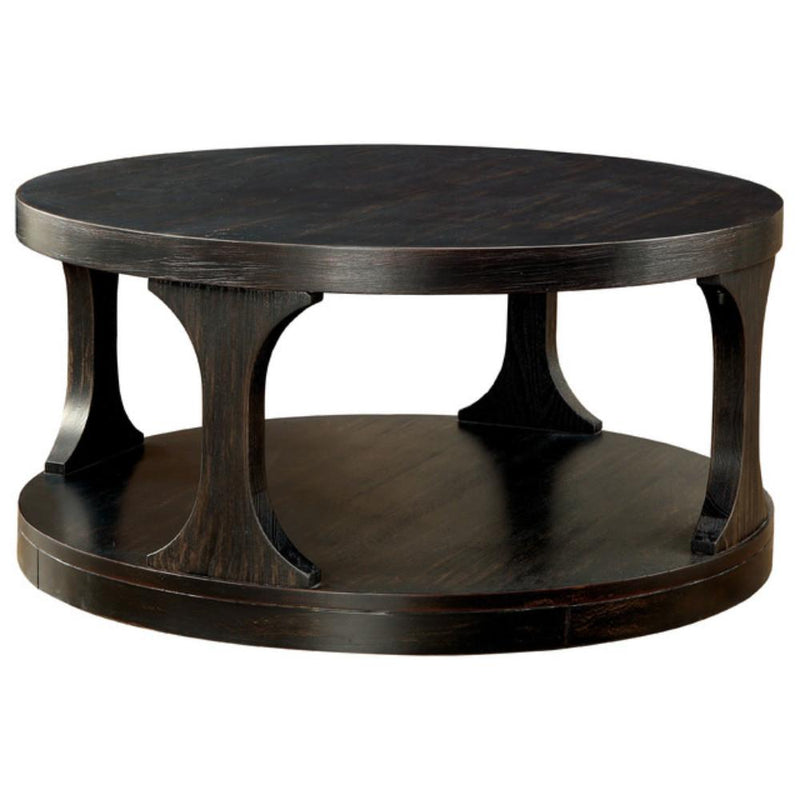 Carrie Transitional Coffee Table, Antique Black-Coffee Tables-Antique Black-Wood-JadeMoghul Inc.