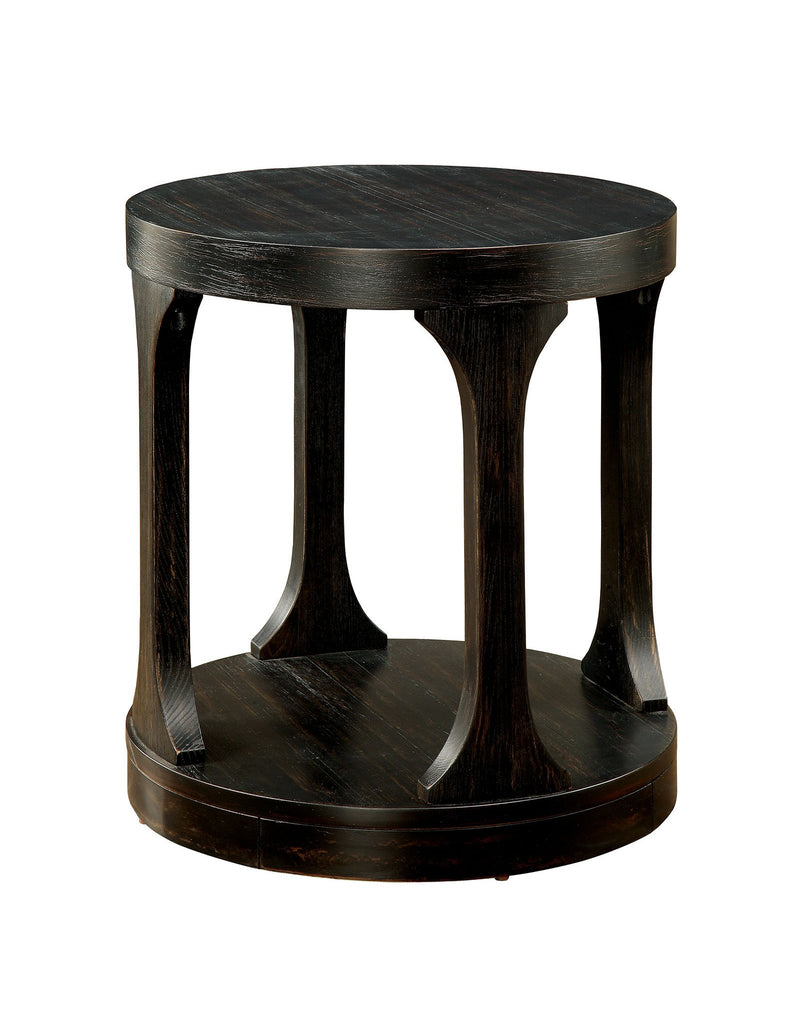 Carrie Transitional End Table, Antique Black-Side Tables and End Tables-Antique Black-Wood-JadeMoghul Inc.