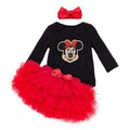 Cartoon Baby Clothing Sets Black Long Sleeve Rompers + Red Ruffle Skirts + Headband 3pcs Set Tutu Pettiskirt Girl Clothes-14Z717-3M-JadeMoghul Inc.