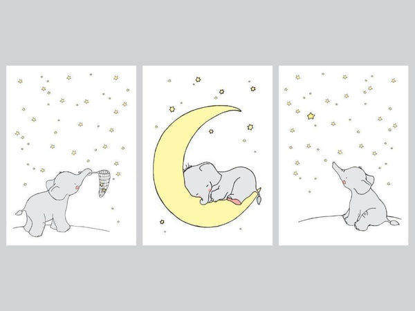 Cartoon Elephant Canvas Painting Wall Picture Art Prints , Cute Animals Elephant Koala Print Poster Baby Room Nursery Art Decor-A5 15x21 cm No Frame-7D119-JadeMoghul Inc.