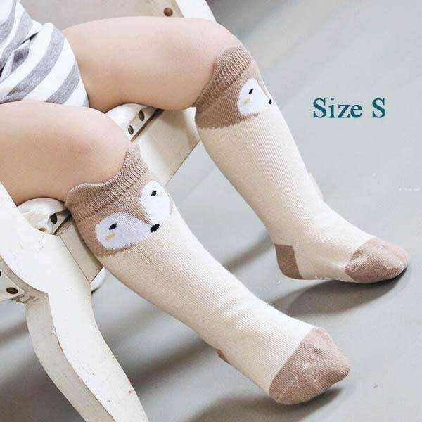 Cartoon Fox Baby Socks with Ears Cotton Kids Girl Boy Knee High Socks Kids Infantil Accessories 6 Colors-Beige S-JadeMoghul Inc.