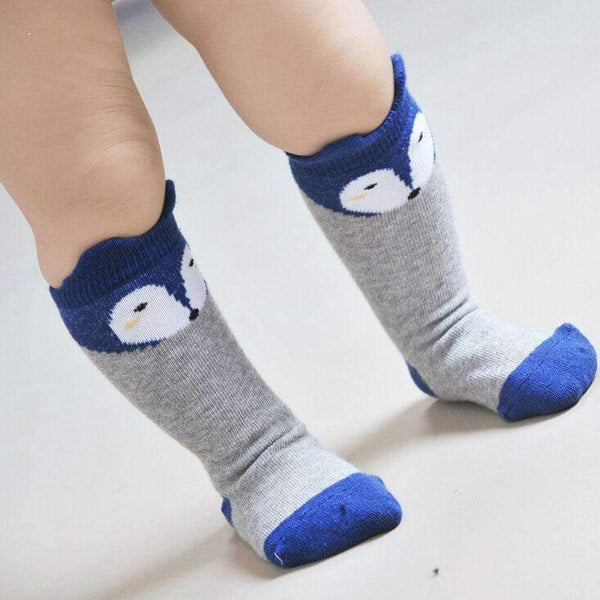 Cartoon Fox Baby Socks with Ears Cotton Kids Girl Boy Knee High Socks Kids Infantil Accessories 6 Colors-White M-JadeMoghul Inc.