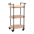 Carts Bar Cart - 21.9" X 12.2" X 32.5" Brown Tri Level Bar Cart HomeRoots