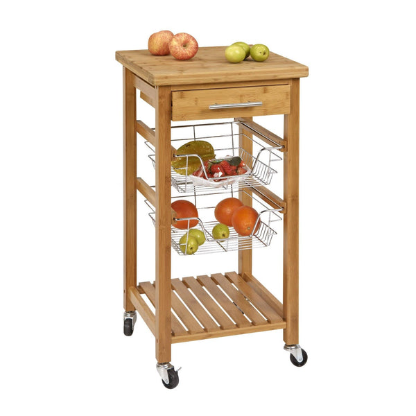 Carts For Sale - 17.75" X 17.75" X 34" Bamboo Kitchen Cart with Storage