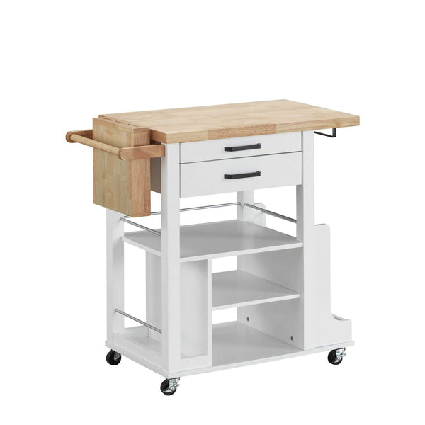 Carts Carts For Sale - 19" X 35" X 35" Natural White Wood Casters Kitchen Cart HomeRoots