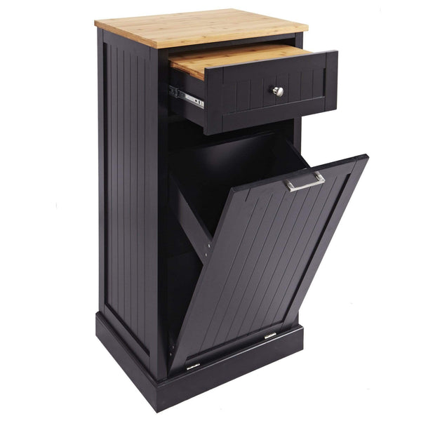 Carts Carts For Sale - 20.25" X 16.5" X 40" black Microwave Kitchen Cart with Hideaway Trash Can Holder HomeRoots