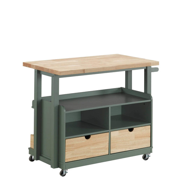 Carts Carts For Sale - 24" X 43" X 35" Natural Green Wood Casters Kitchen Cart HomeRoots