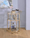 Carts Kitchen Cart - 22" X 21" X 34" Gold And Clear Glass Serving Cart HomeRoots