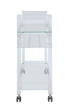 Carts Kitchen Cart - 31" X 16" X 31" Clear Acrylic And Clear Glass Serving Cart HomeRoots