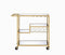 Carts Kitchen Cart - 40" X 16" X 37" Gold And Clear Glass Serving Cart HomeRoots