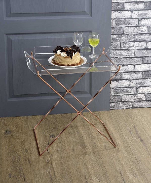 Carts Utility Cart - 27" X 19" X 34" Clear Glass And Gold Serving Cart HomeRoots
