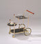 Carts Utility Cart - 38" X 21" X 33" Golden Plated And Black Glass Serving Cart HomeRoots