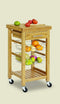 Carts Utility Cart - Bamboo Kitchen Cart with Storage HomeRoots