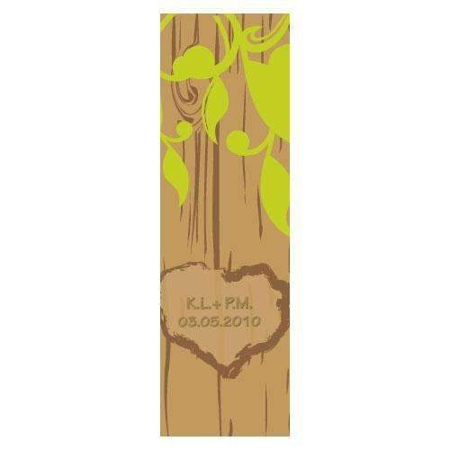 Carved Initials Tree Small Rectangular Tag (Pack of 1)-Wedding Favor Stationery-JadeMoghul Inc.