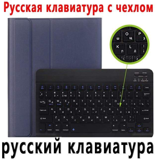 Case for iPad 10.2 Keyboard Case with Pencil Holder for Apple iPad 7 7th Generation A2197 A2198 Russian Spanish English Keyboard AExp