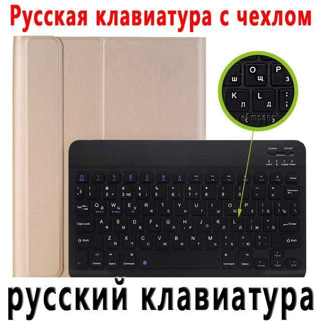 Case for iPad 10.2 Keyboard Case with Pencil Holder for Apple iPad 7 7th Generation A2197 A2198 Russian Spanish English Keyboard AExp