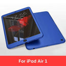 Case For iPad Air 1 2 3 mini 4 5 For iPad Pro 10.5 Silicone 360 Full Body Cover + Free Glass For iPad 2017 2018 9.7 5th 6th Case AExp
