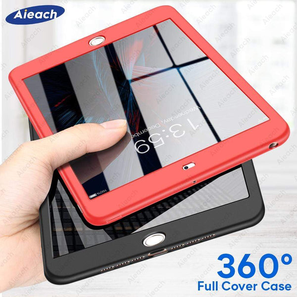 Case For iPad Air 1 2 3 mini 4 5 For iPad Pro 10.5 Silicone 360 Full Body Cover + Free Glass For iPad 2017 2018 9.7 5th 6th Case AExp
