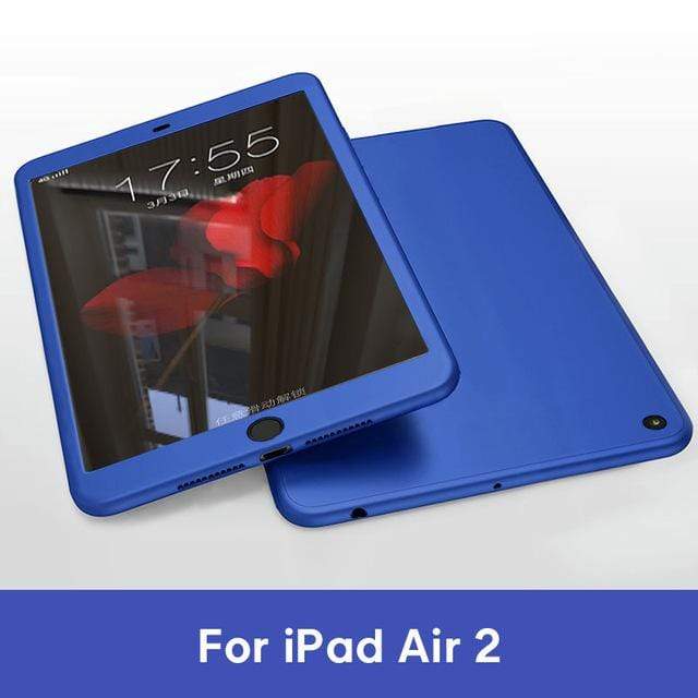 Case For iPad Air 1 2 3 mini 4 5 For iPad Pro 10.5 Silicone 360 Full Body Cover + Free Glass For iPad 2017 2018 9.7 5th 6th Case AExp