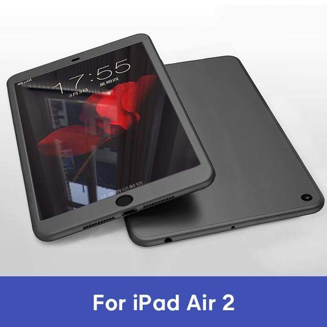 Case For iPad Air 1 2 3 mini 4 5 For iPad Pro 10.5 Silicone 360 Full Body Cover + Free Glass For iPad 2017 2018 9.7 5th 6th Case AExp