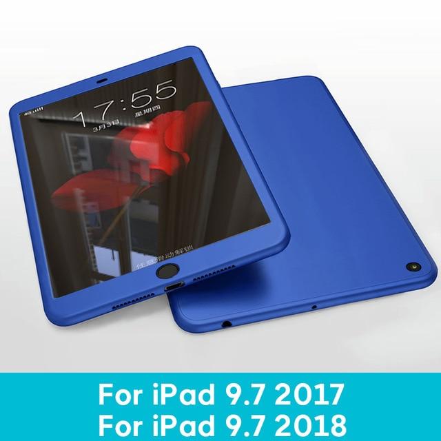 Case For iPad Air 1 2 3 mini 4 5 For iPad Pro 10.5 Silicone 360 Full Body Cover + Free Glass For iPad 2017 2018 9.7 5th 6th Case AExp
