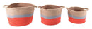Cases Basket Case - 10.2" x 10.2" x 8.7" Multicolor, Jute, Baskets With Handles - Set of 3 HomeRoots