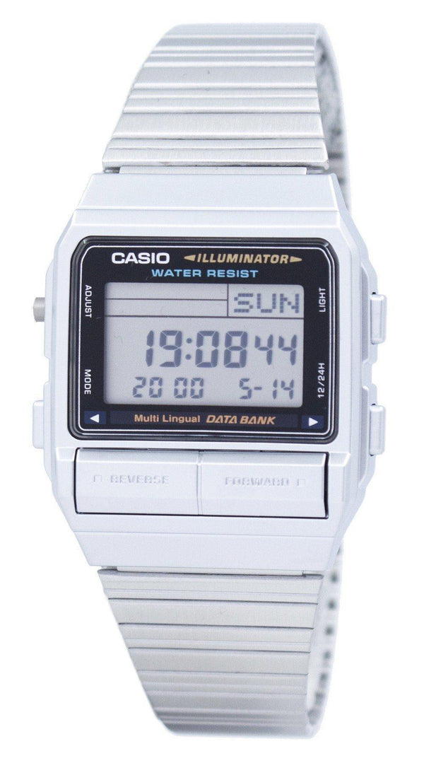 Casio Digital 5 Alarm Multi-Lingual Data Bank DB-380-1DF DB380-1DF Men's Watch-Branded Watches-JadeMoghul Inc.