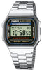 Casio Digital Alarm Chrono Stainless Steel A168WA-1WDF A168WA-1W Unisex Watch-Branded Watches-JadeMoghul Inc.