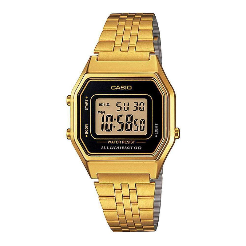 Casio Digital Quartz Stainless Steel Illuminator LA680WGA-1DF LA680WGA-1 Women's Watch-Brand Watches-JadeMoghul Inc.