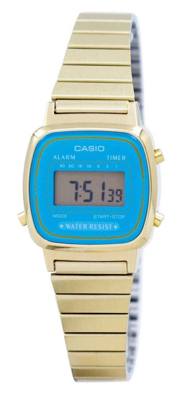Casio Digital Stainless Steel Alarm Timer LA670WGA-2DF LA670WGA-2 Women's Watch-Branded Watches-JadeMoghul Inc.