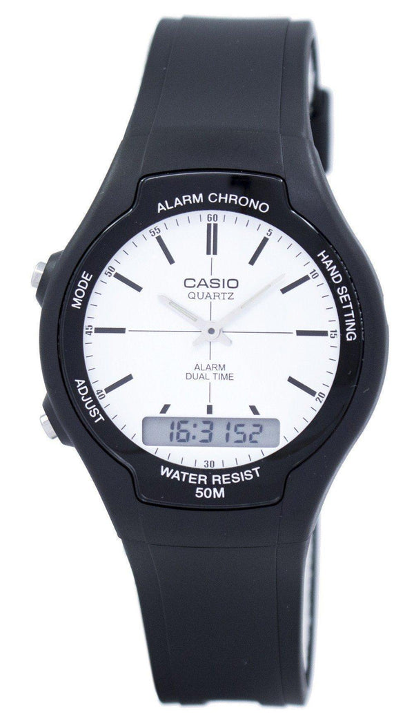 Casio Dual Time Alarm Quartz Analog Digital AW-90H-7EV AW90H-7EV Men's Watch-Branded Watches-JadeMoghul Inc.