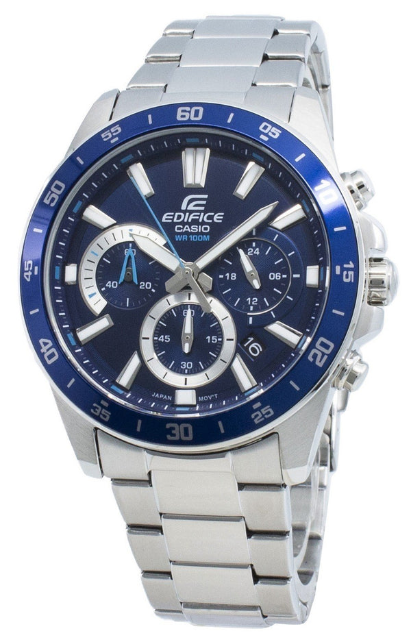 Casio Edifice EFV-570D-2AV EFV570D-2AV Quartz Chronograph Men's Watch-Branded Watches-White-JadeMoghul Inc.