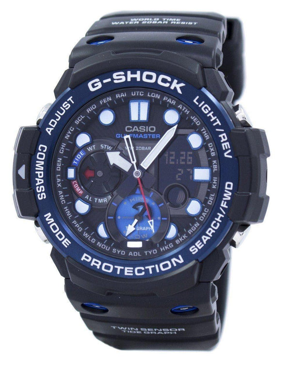 Casio G-Shock GULFMASTER Twin Sensor Moon Data Tide Graph GN-1000B-1A GN1000B-1A Men's Watch-Branded Watches-JadeMoghul Inc.
