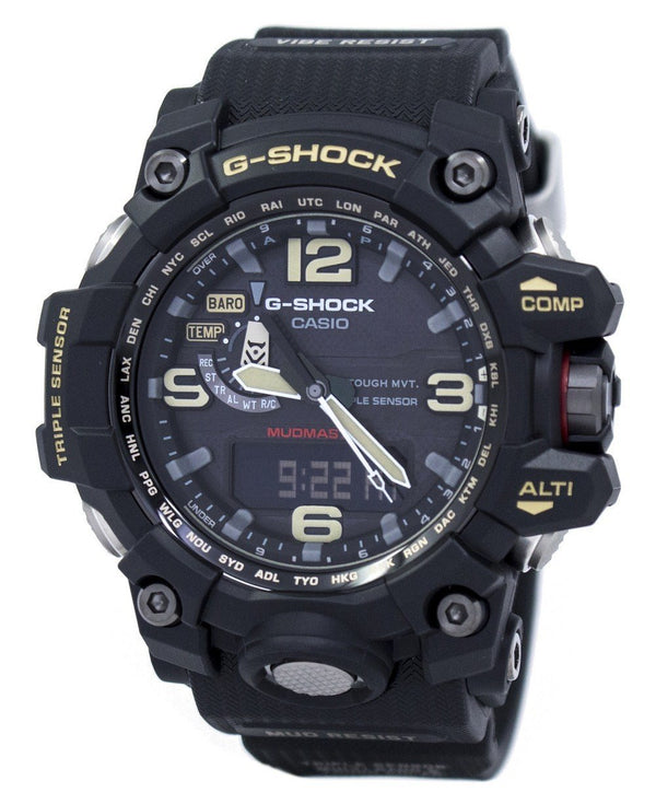 Casio G-Shock Mudmaster Triple Sensor Atomic GWG-1000-1A GWG1000-1A Men's Watch-Branded Watches-Black-JadeMoghul Inc.
