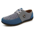 Casual Canvas Shoes For Men / Suede Leather Flats-Gray-6-JadeMoghul Inc.