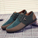 Casual Canvas Shoes For Men / Suede Leather Flats-Green-6-JadeMoghul Inc.