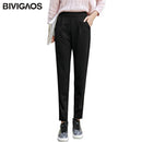Casual Cotton Slim Fit straight Pants-Black-S-JadeMoghul Inc.