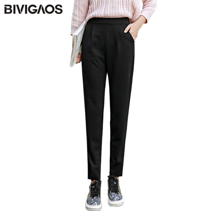 Casual Cotton Slim Fit straight Pants-Black-S-JadeMoghul Inc.